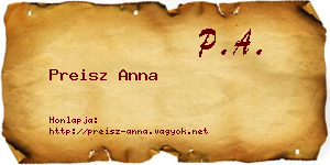 Preisz Anna névjegykártya